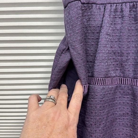 Rebecca Taylor Purple Matelasse Textured V-Neck Sleeveless Dress Size 2 - Picture 3 of 9